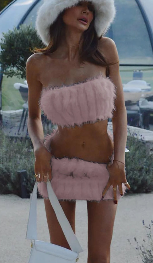 Pink fluffy 2piece